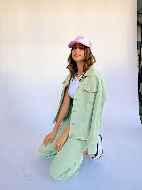 Sweet Emotion Corduroy Jacket// Sage